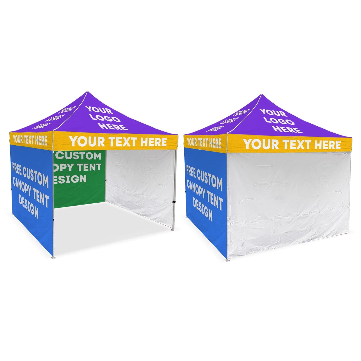 Frame + Canopy Top / 3 Full Walls / Single-Sided Walls