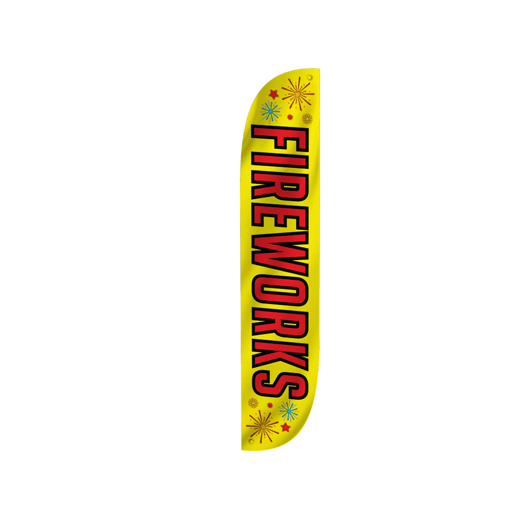 Fireworks Feather Flag Yellow