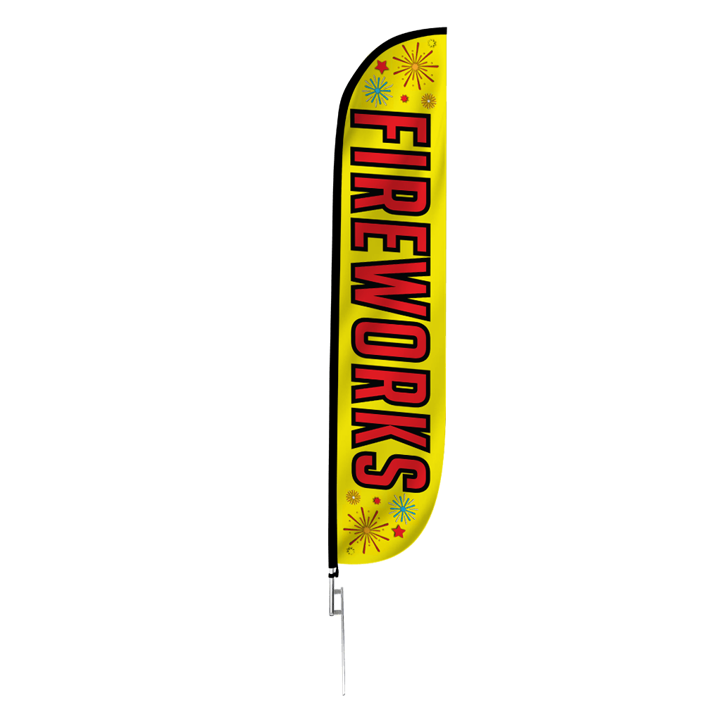 Fireworks Feather Flag Yellow