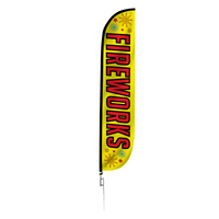 Fireworks Feather Flag Yellow