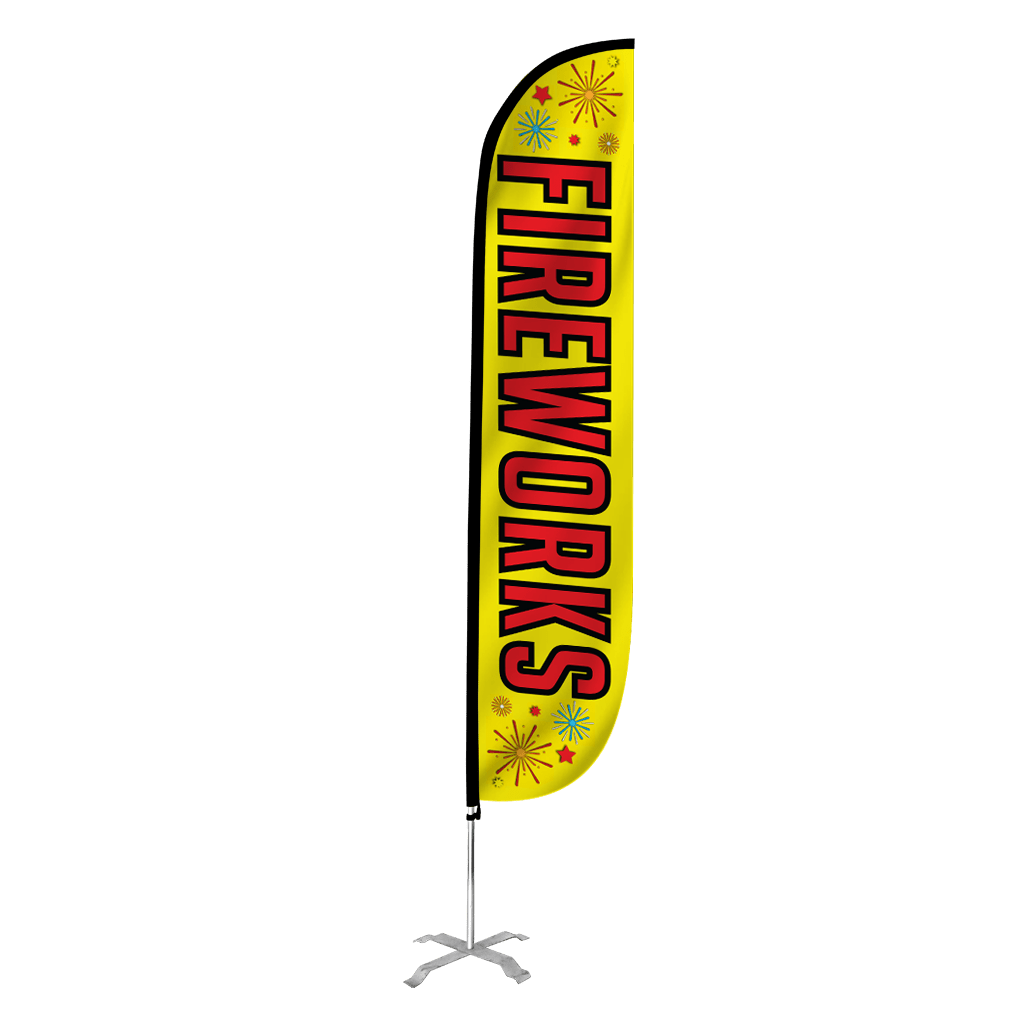 Fireworks Feather Flag Yellow