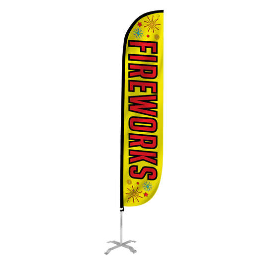 Fireworks Feather Flag Yellow