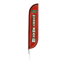 Merry Xmas Feather Flag