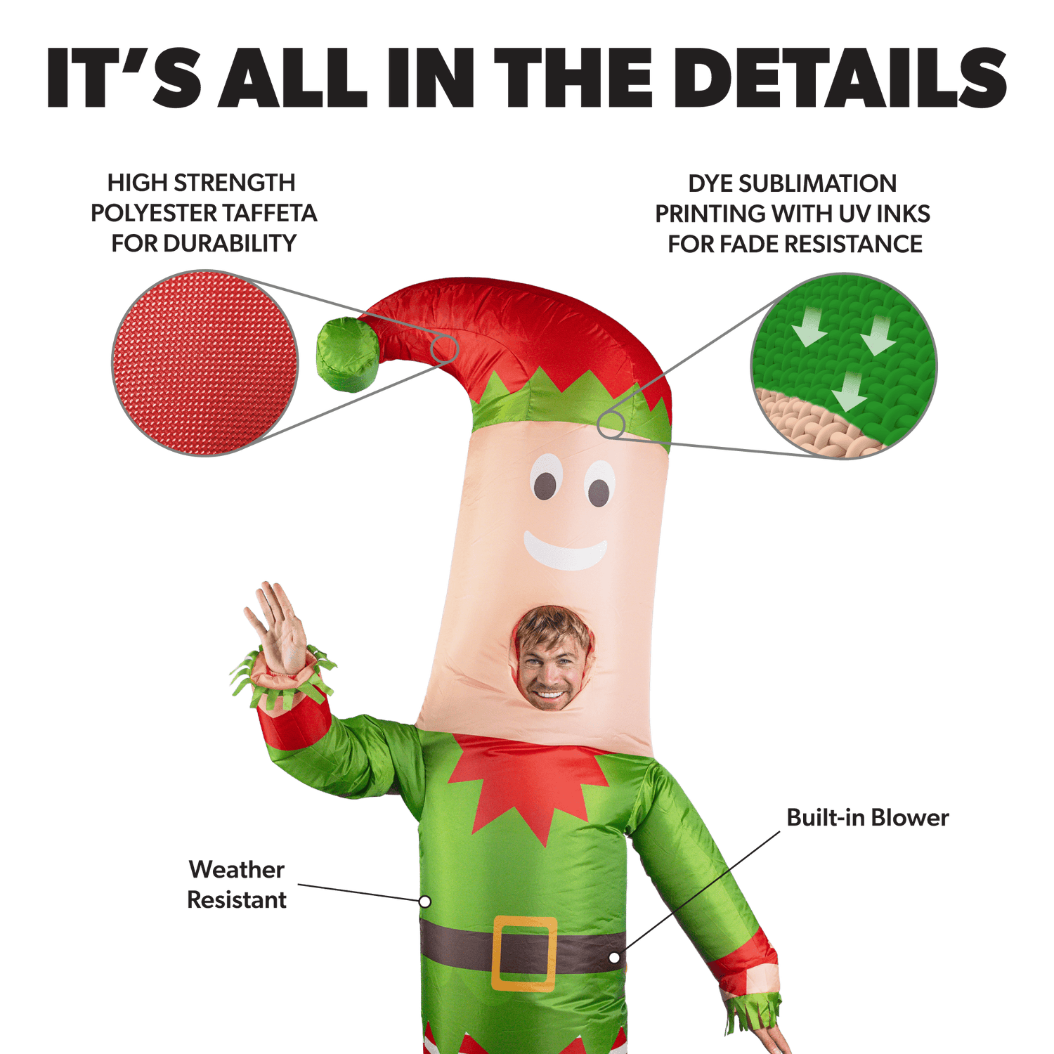 Air Dancers® Inflatable Tube Man "Elf" Costume