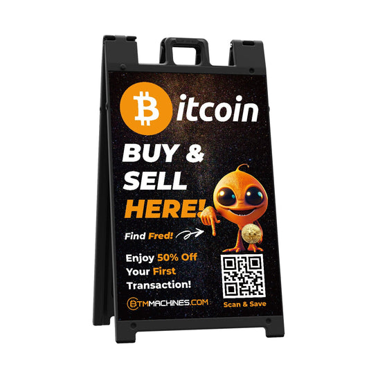 BTM Machine 24x36 Deluxe A-Frame Sign (with black plastic)