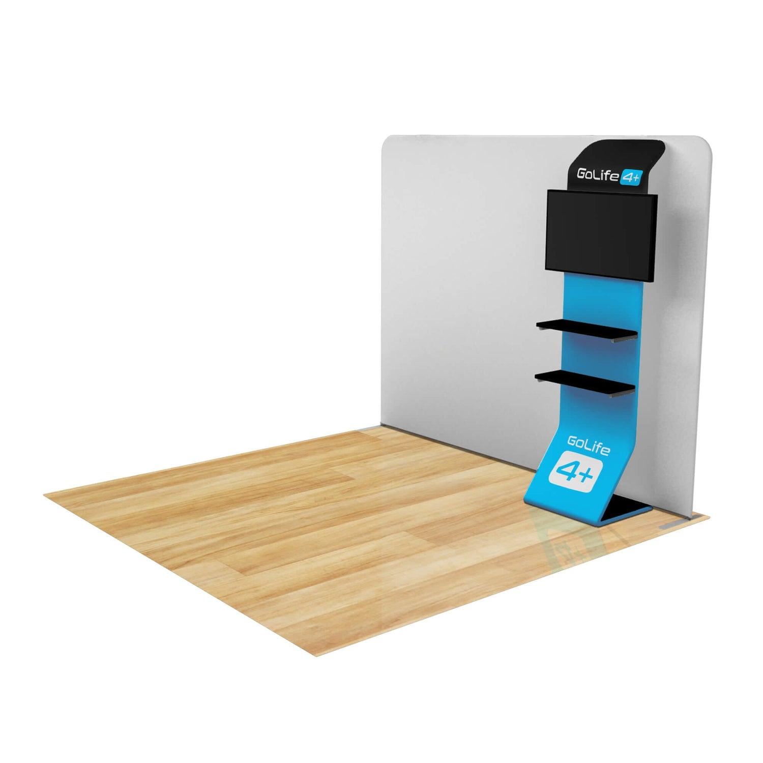 Fastzip™ Waterfall Shelving w/ Media Mount Add-on