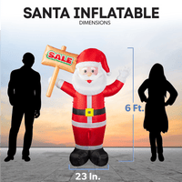 6ft Santa Advertising Inflatable with "Sale" Sign