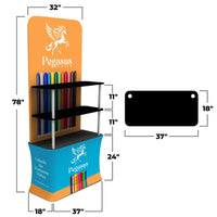 Tension Fabric Trade Show Shelving Display Sizing
