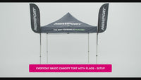 Custom Canopy Tent with Feather Flags & Table Cover