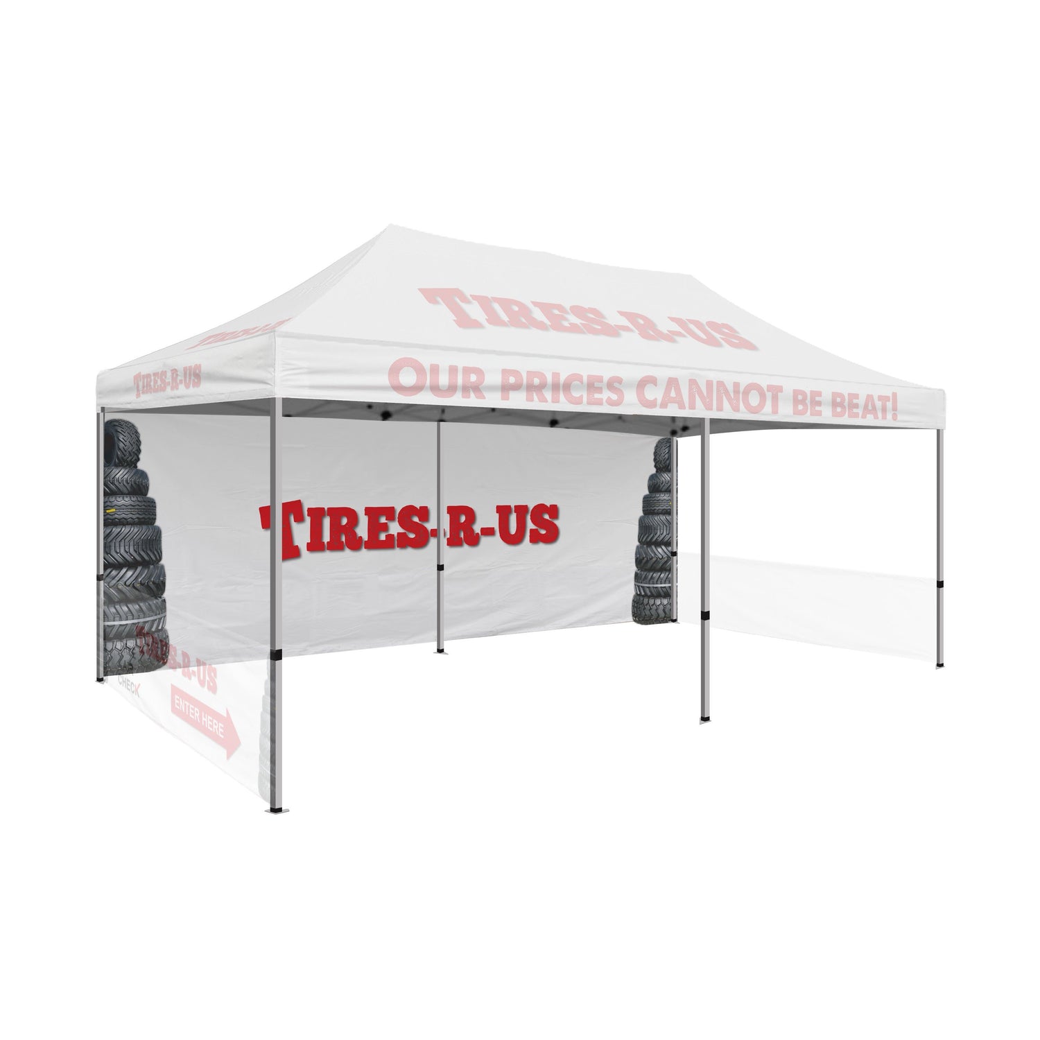 10ft x 20ft Custom Full Back Wall