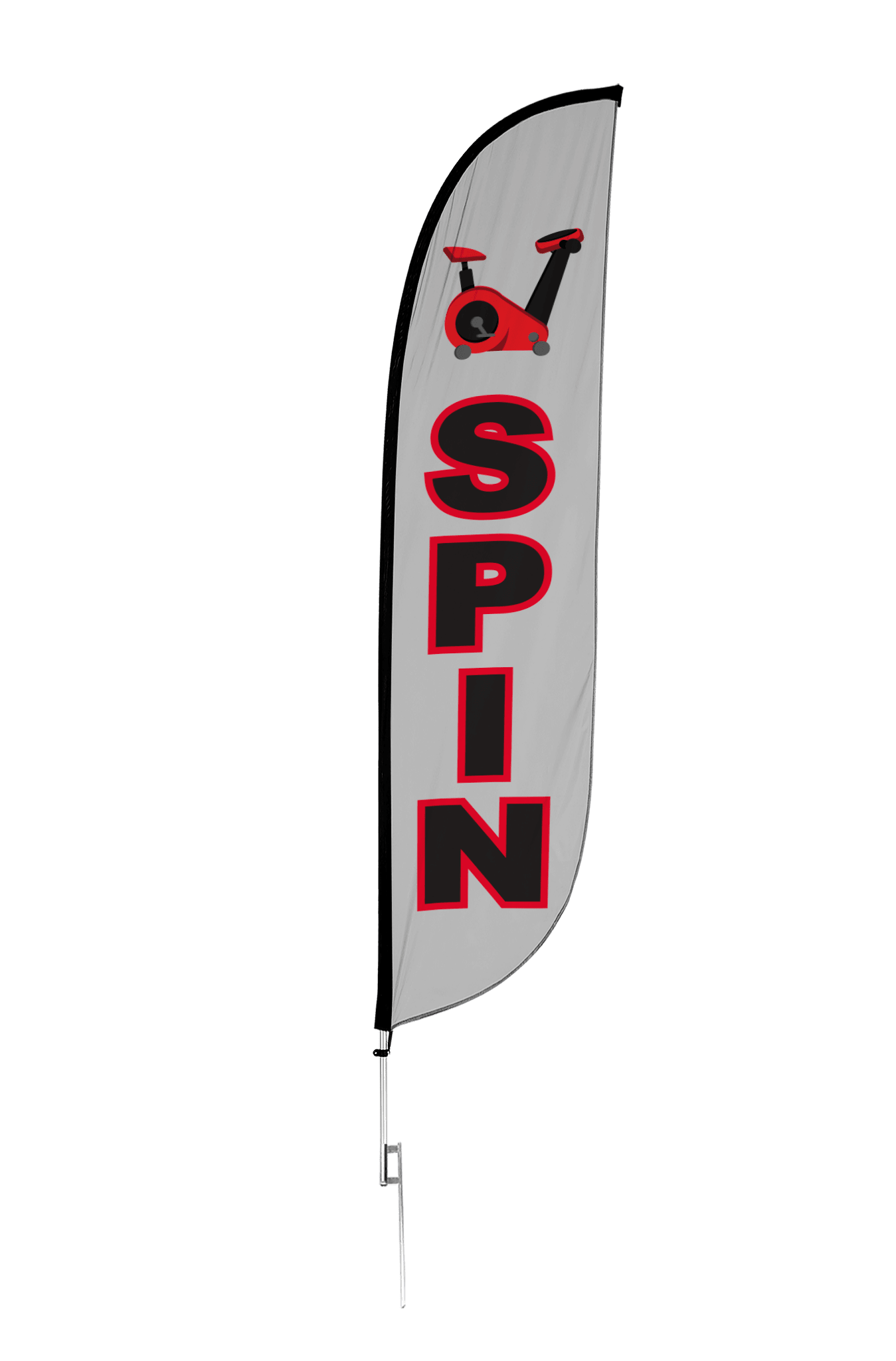 Spin Feather Flag Grey