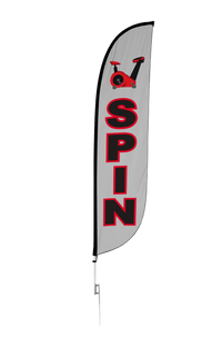 Spin Feather Flag Grey