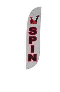 Spin Feather Flag Grey
