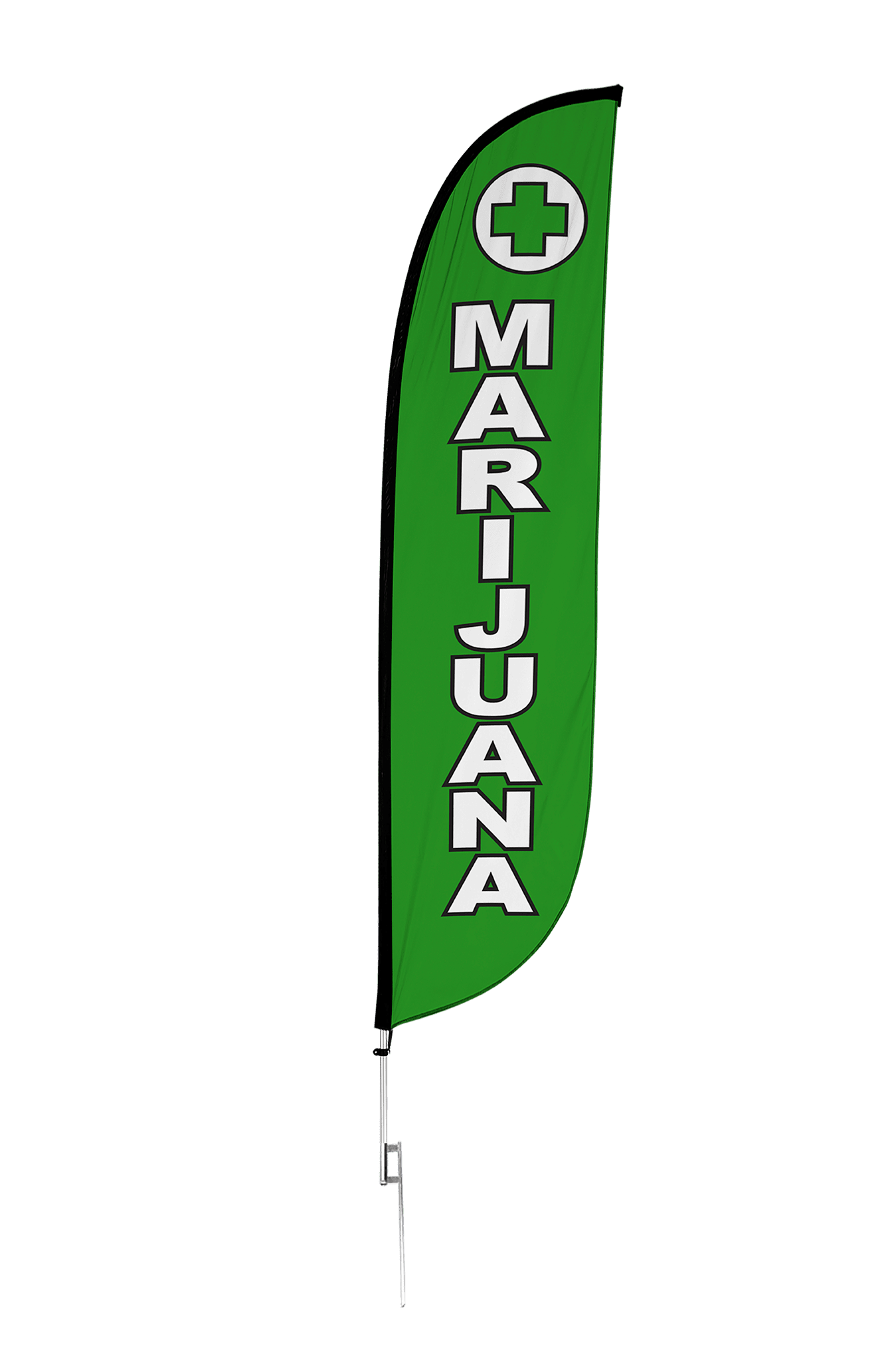 Marijuana Feather Flag Green