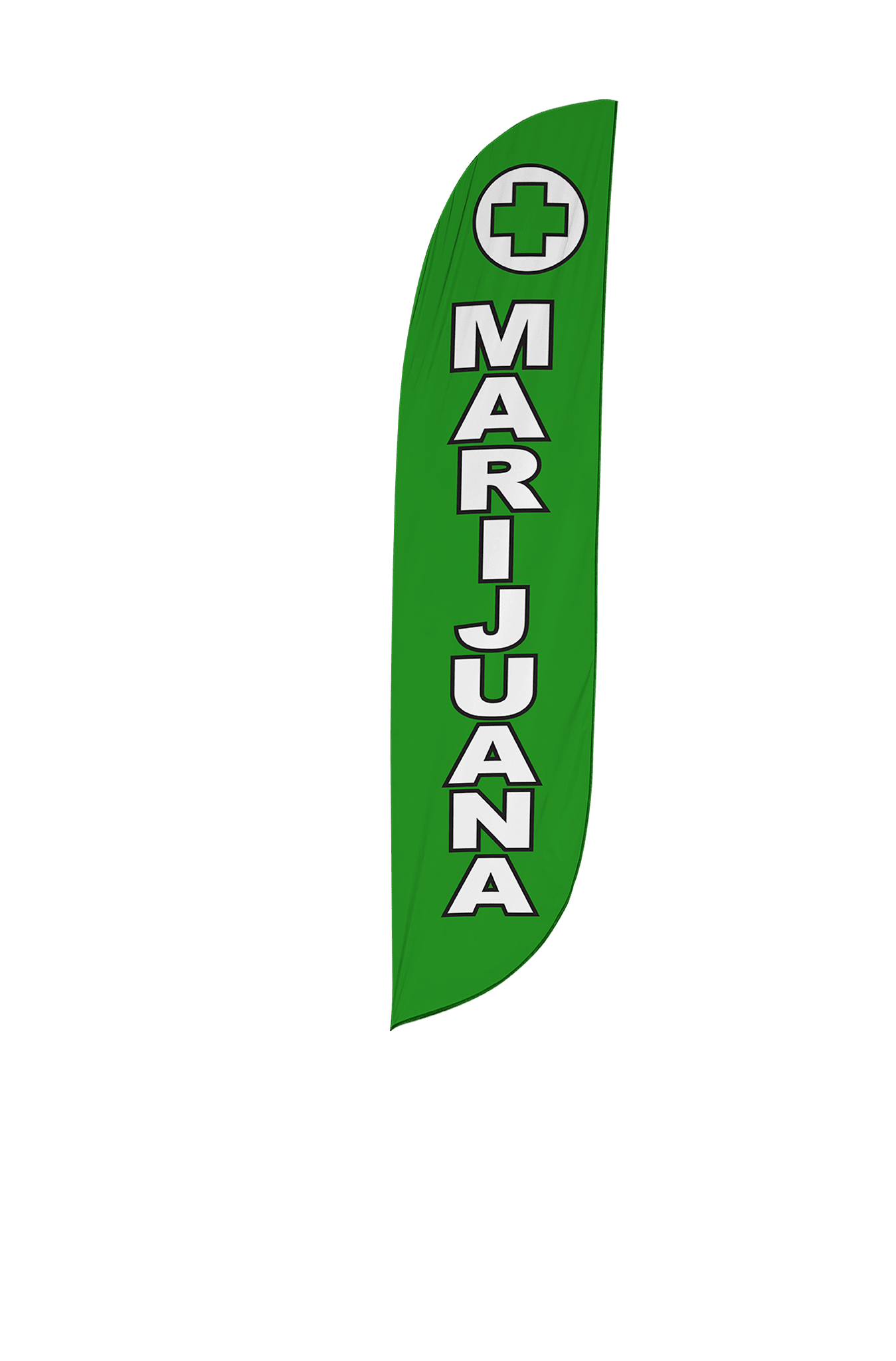Marijuana Feather Flag Green