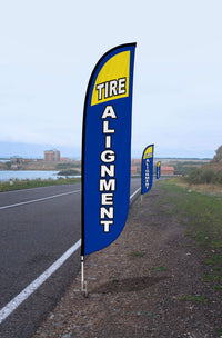 Tire Alignment Feather Flag Blue