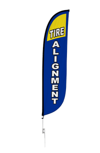 Tire Alignment Feather Flag Blue
