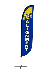 Tire Alignment Feather Flag Blue