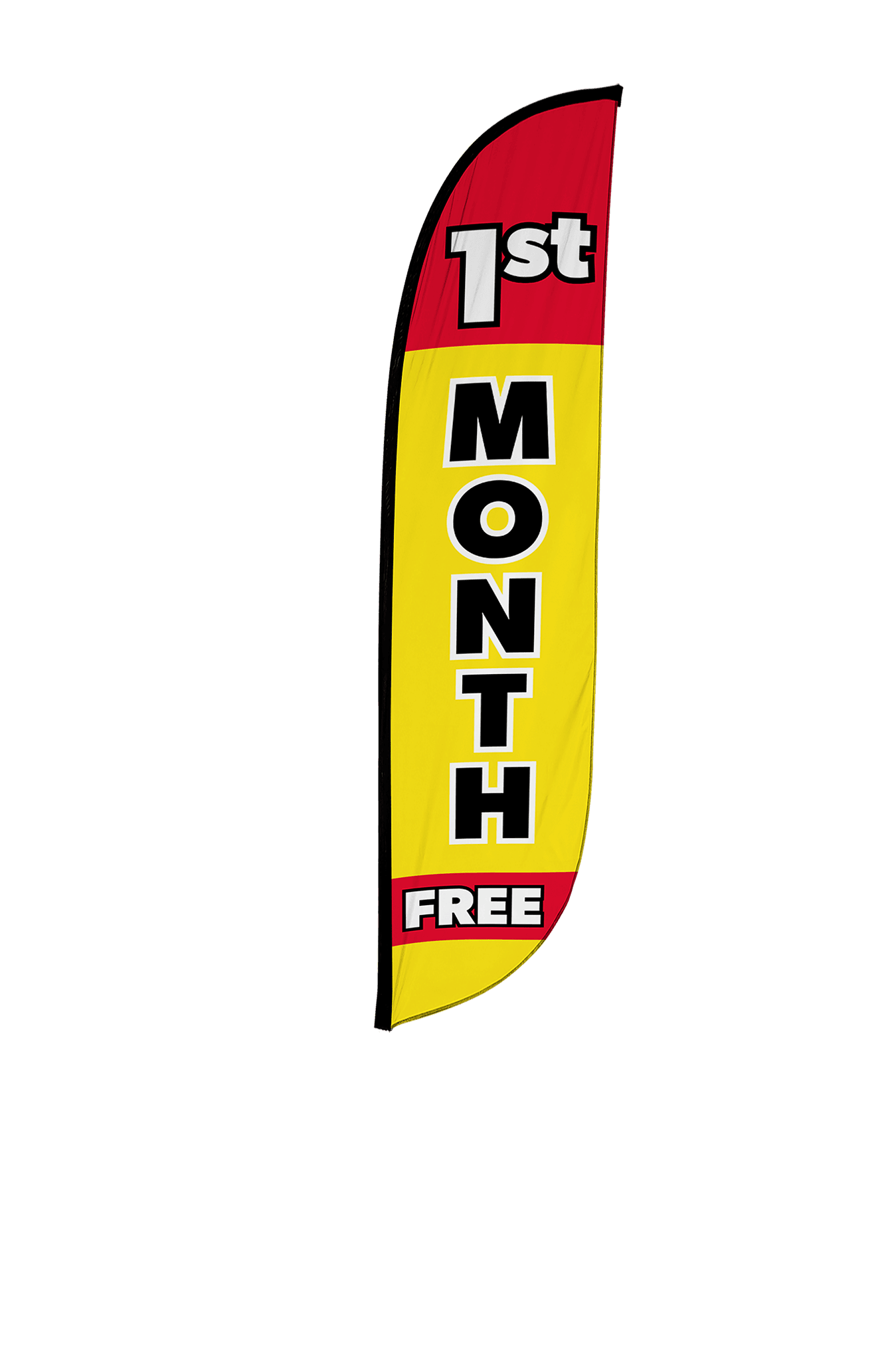 1st Month Free Feather Flag Yellow