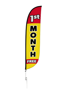 1st Month Free Feather Flag Yellow
