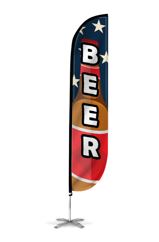 Beer Feather Flag Red White Blue