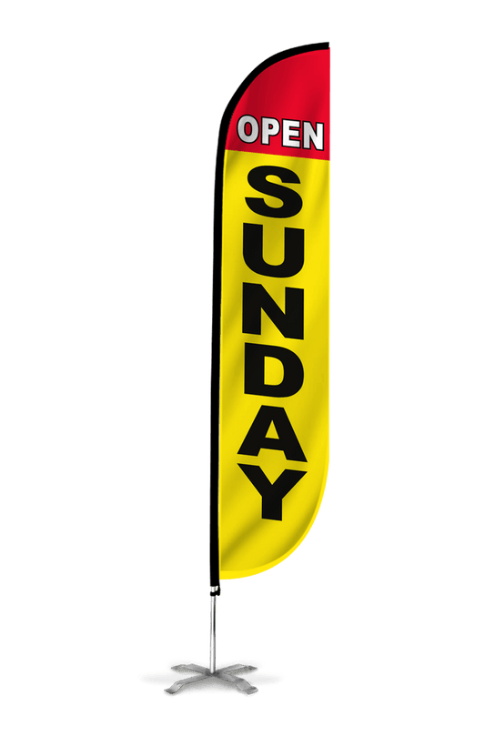 Open Sunday Feather Flag