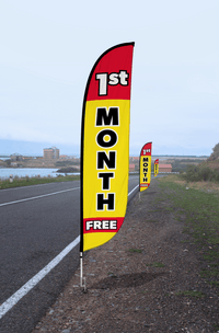 1st Month Free Feather Flag Yellow