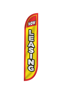 Now Leasing Feather Flag Yellow & Red