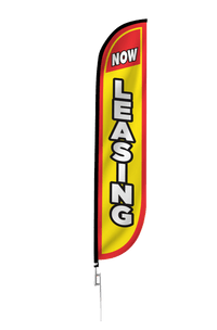 Now Leasing Feather Flag Yellow & Red