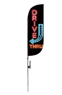 Drive Thru Neon Feather Flag
