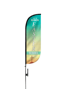 Easter Service Church Feather Flag