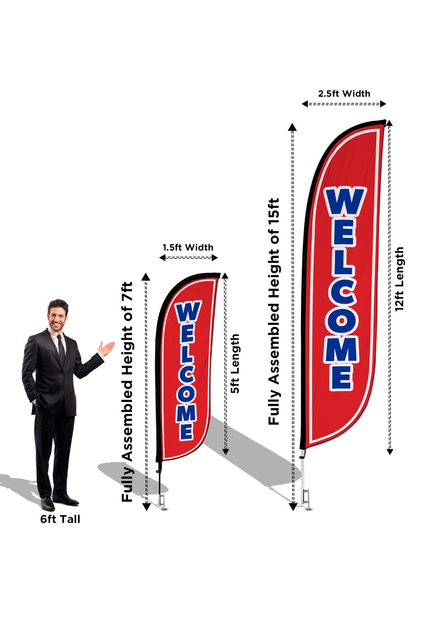 Grand Opening Feather Flag - Variety 3-Pack V2 w/ Ground Spike Pole Set