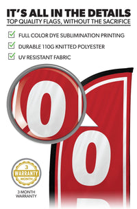 Open Feather Flag - 3 Pack w/ Ground Spike Pole Set