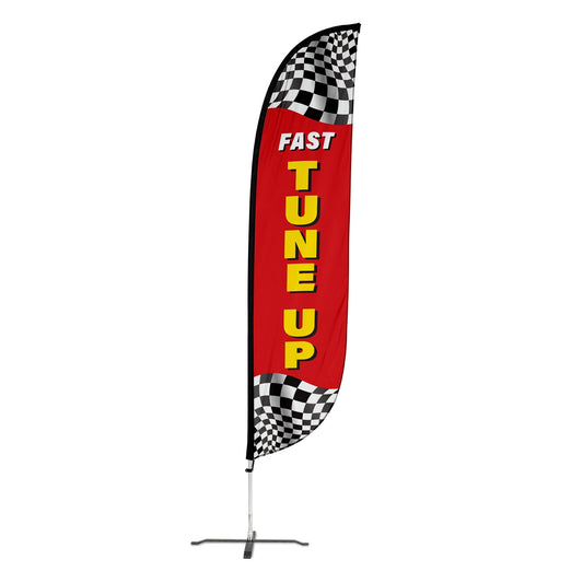 Fast Tune Up Feather Flag with Checkers