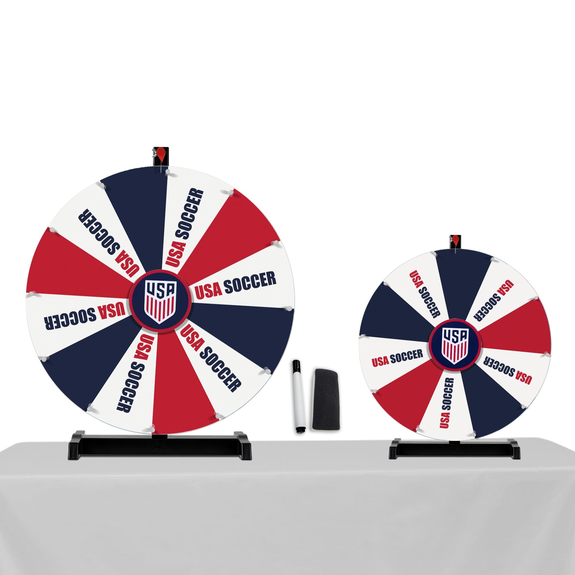 Custom spin-to-win prize wheel with branded logo for events and promotions