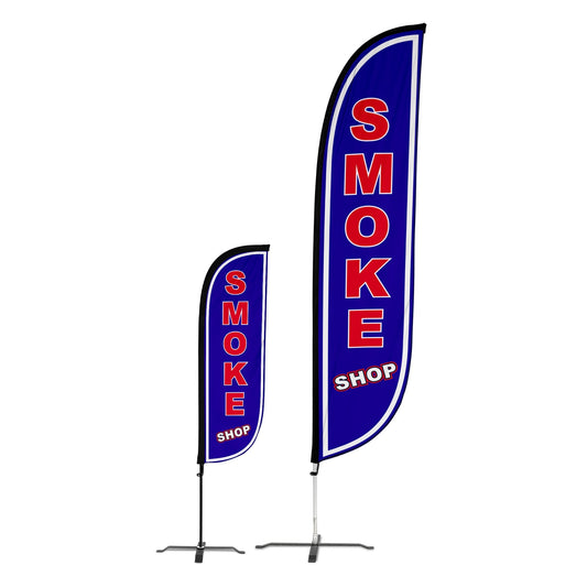 Smoke Shop Feather Flag Blue