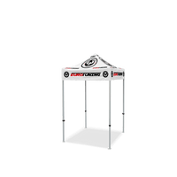 Custom Canopy Tent with Back Wall, Feather Flags & Table Cover