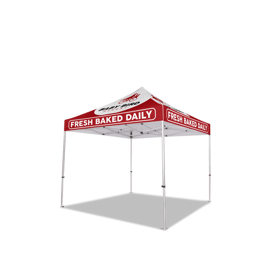 Custom Canopy Tent with Feather Flags & Table Cover