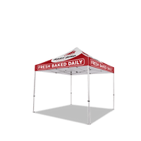 Custom Canopy Tent with Feather Flags & Table Cover