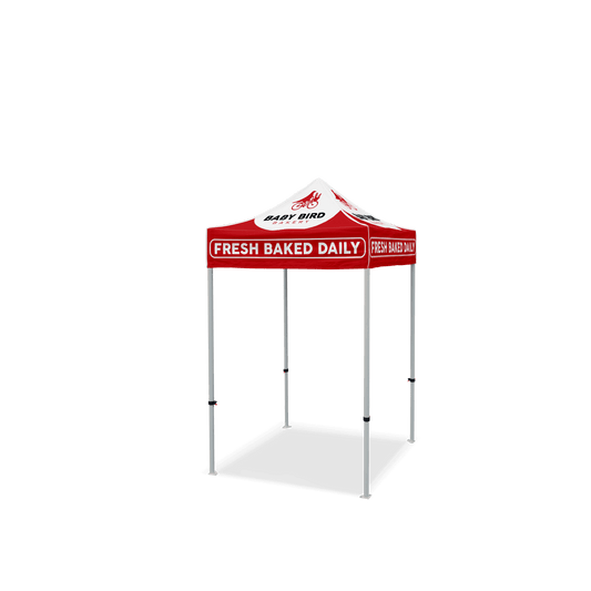 Custom Canopy Tent with Feather Flags & Table Cover