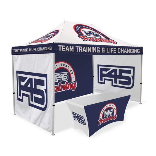 Custom Canopy Tent with Three Back Walls & Table Cover