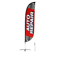 Auto Repair Feather Flag with Checkers