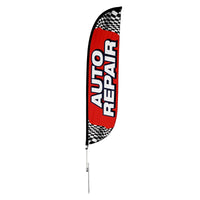 Auto Repair Feather Flag with Checkers