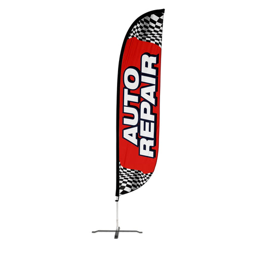 Auto Repair Feather Flag with Checkers