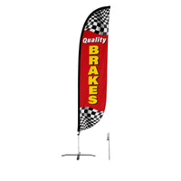 Quality Brakes Feather Flag with Checkers