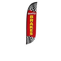 Quality Brakes Feather Flag with Checkers