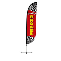 Quality Brakes Feather Flag with Checkers