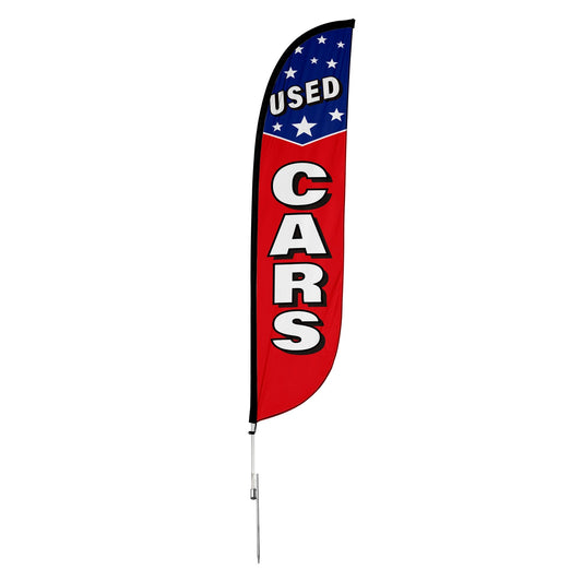 Used Cars Feather Flag with Stars