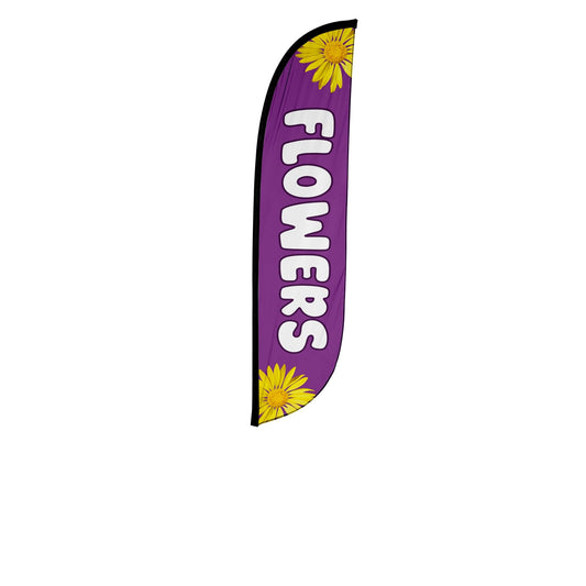 Flowers Purple Feather Flag
