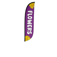 Flowers Purple Feather Flag